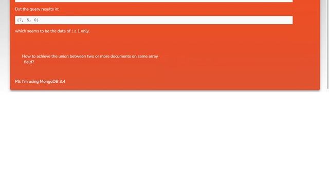 $setUnion to merge array from multiple documents MongoDB смотреть онлайн