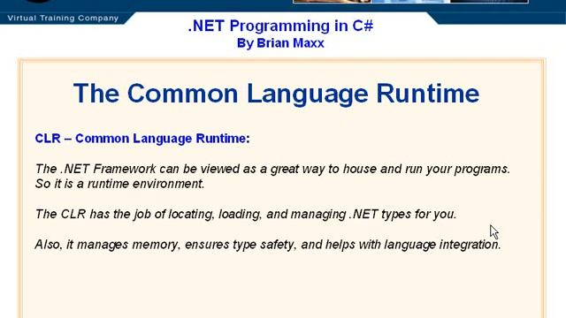 Lesson2 The Common Language Runtime смотреть онлайн