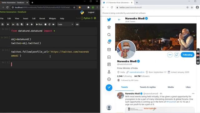 Twitter Auto Follower| Twitter Automation- Python,DataKund смотреть онлайн