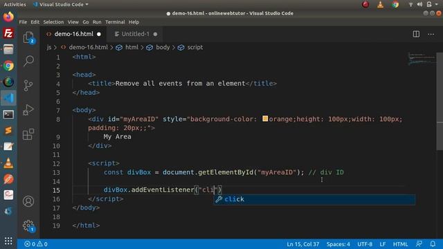 JavaScript Remove All Event Listeners From an Element (Article Demo #16) | Online Web Tutor смотреть онлайн