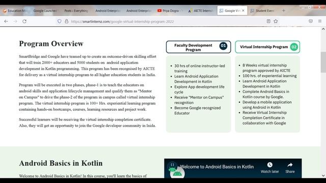 Google Virtual Internship for Students | AICTE Internship | Swags & Certificate | Kotlin Free Cours смотреть онлайн