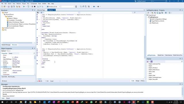 How to save and restore program information to and from the Windows registry in your Delphi program смотреть онлайн