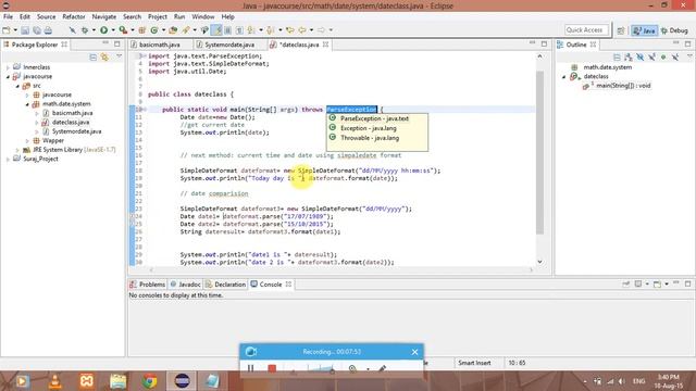 JAVA Date Example смотреть онлайн