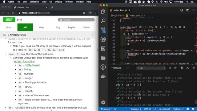 Jest - API - Globals смотреть онлайн