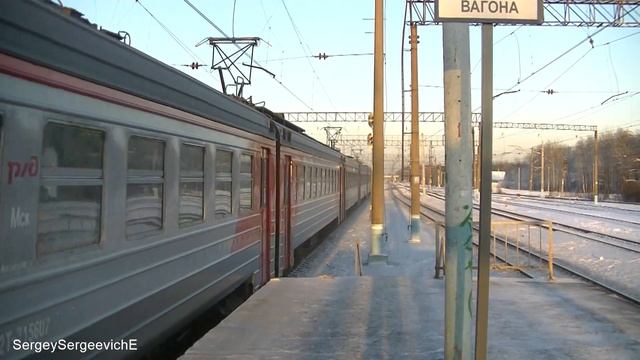 Электропоезд ЭР2Т-7214 станция Бекасово-1 смотреть онлайн