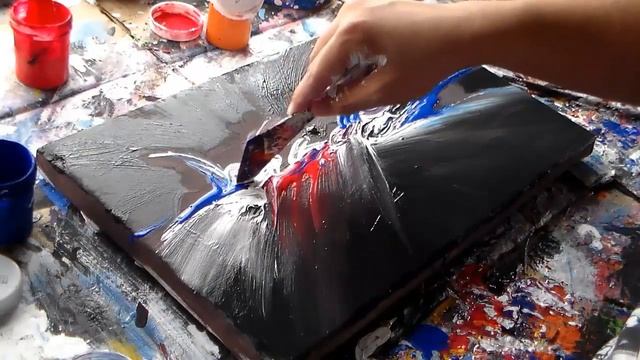 Abstract Acrylic Painting - Original Art - "Big Bang By Roxer" смотреть онлайн