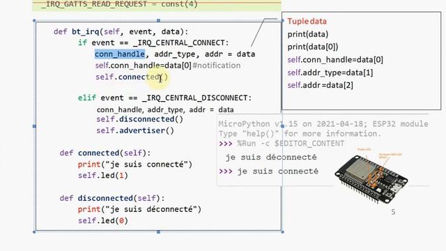 Bluetooth Low Energy en micropython introduction en français 3/6 смотреть онлайн