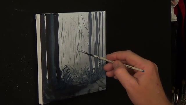 A Misty Forest, Easy, Acrylic painting for beginners, смотреть онлайн