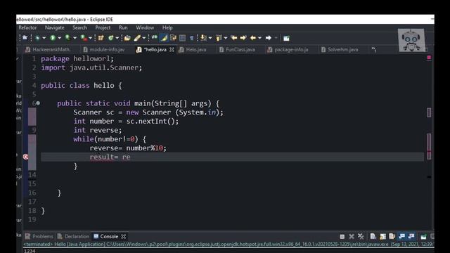 Reverse a number in Java смотреть онлайн