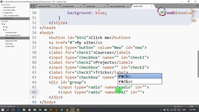 49- jQuery tutorials with projects and plugins in urdu hindi jQuery UI Button (part 2) смотреть онлайн