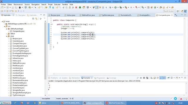 CI2SE Bases Java 032 Classes Enveloppes Compare To et Equals смотреть онлайн