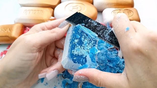 Cutting painted soap. ASMR. Резка сухого мыла смотреть онлайн