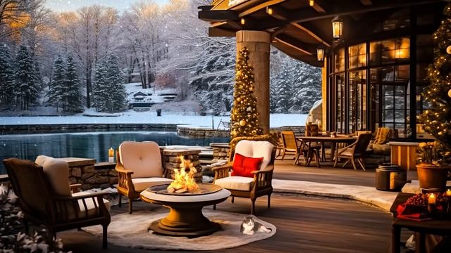 Позитивный зимний утренний джаз в атмосфере кафе на открытом воздухе смотреть онлайн