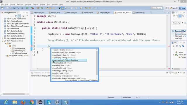 O3 Day 8 Access Modifiers, Public , Private, Protected and Default смотреть онлайн