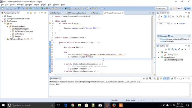 Access private mehods at run time by Reflection [Hindi] смотреть онлайн