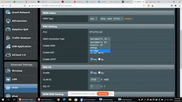 Asus DSL-AC68U router vdsl ethernet Bridge mode. смотреть онлайн