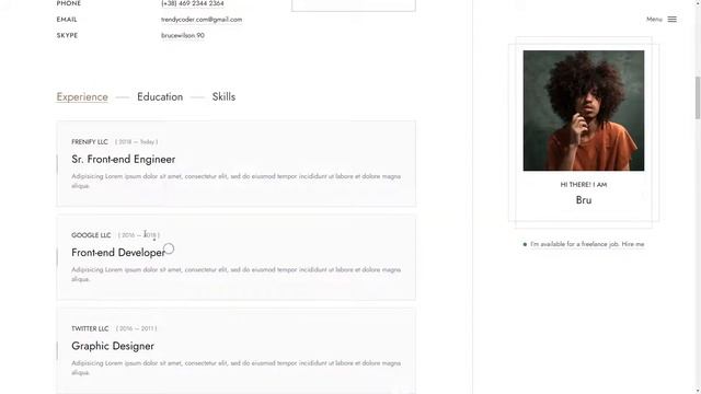 Resumo Personal Portfolio React NextJS Template designer responsive смотреть онлайн