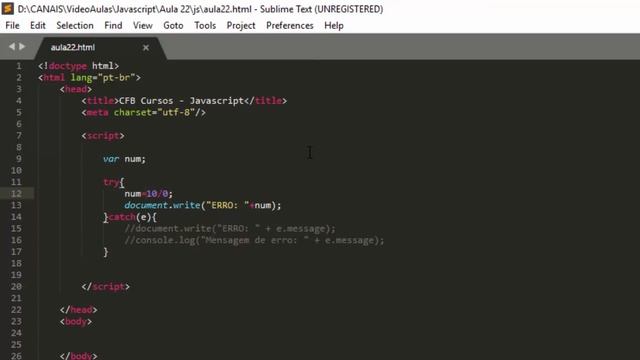 Curso de Javascript #22 - Tratamento de erros / try catch finally смотреть онлайн
