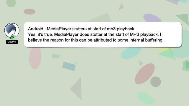 Android : MediaPlayer stutters at start of mp3 playback смотреть онлайн