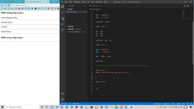 PHP Tutorial For Beginners Full Bangla | String | Array | Conditional Assignment | P - 07 смотреть онлайн