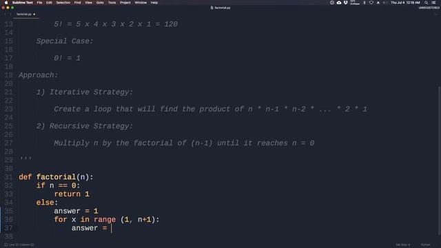 How to Code Factorial in Python using Recursion | Python Programming Tutorial for Beginners смотреть онлайн