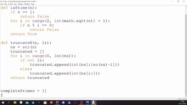 Project Euler 37: Solution in Python смотреть онлайн