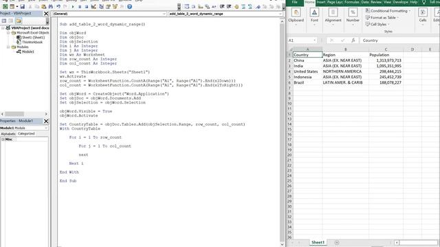 Excel VBA Macro: Create Word Document & Add Table (Dynamic Range) смотреть онлайн