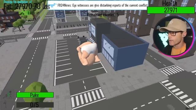 BABY uses EVIL LASER EYES to DESTROY TOWN - Fat Baby Gameplay смотреть онлайн