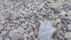 Пляжный коп на море с пинпоинтером