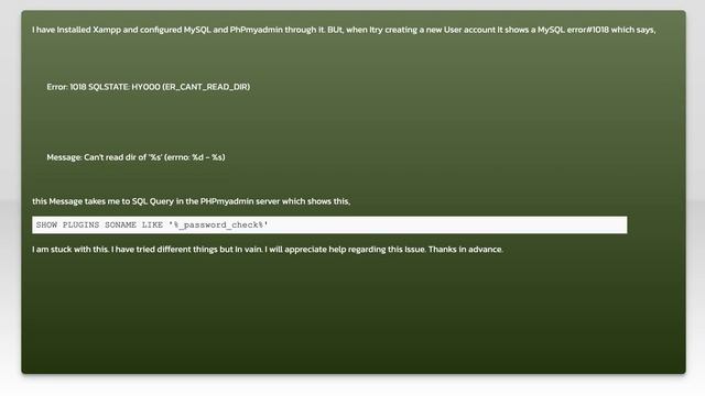 PhPmyadmin MySQL Error #1018 Xampp смотреть онлайн