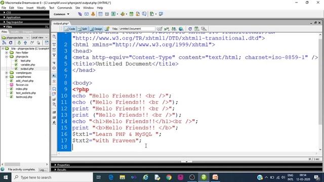 3. PHP & MySQL | Echo and Print Statement in PHP смотреть онлайн