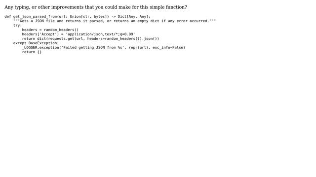 Code Review: A function that uses requests in order get JSON content смотреть онлайн