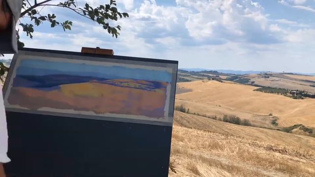 Plein Air In Tuscany,Crete Senesi, Oil colour painting смотреть онлайн