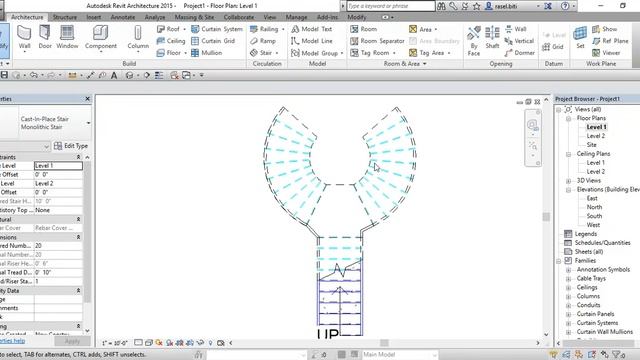 how to draw split staircase in Revit смотреть онлайн