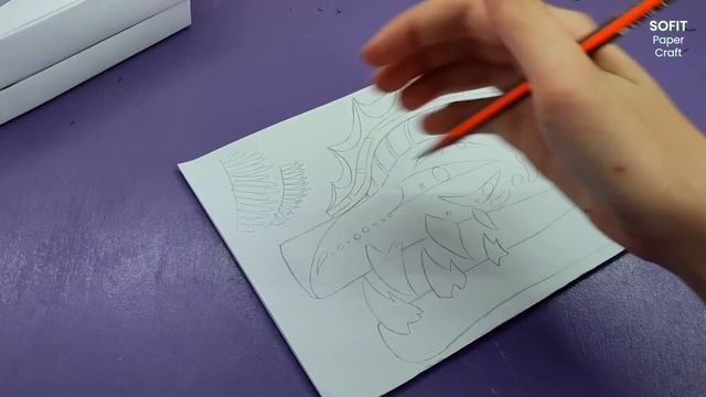 How to make a paper Six-Jawed Dragon on hand. / Sofit PaperCraft / DIY смотреть онлайн