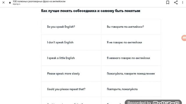 100 полезных разговорный фраз на английском. 2 часть смотреть онлайн