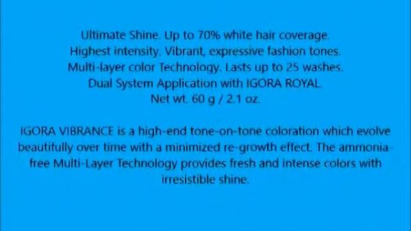 Schwarzkopf Igora Vibrance Tone & Tone Hair Color 7 0 Medium Blonde