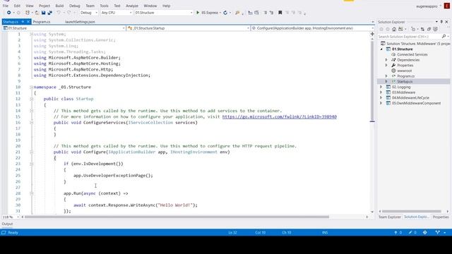 ASP.NET Core Essential. Урок 2. Структура базового проекта. Что такое Middleware смотреть онлайн