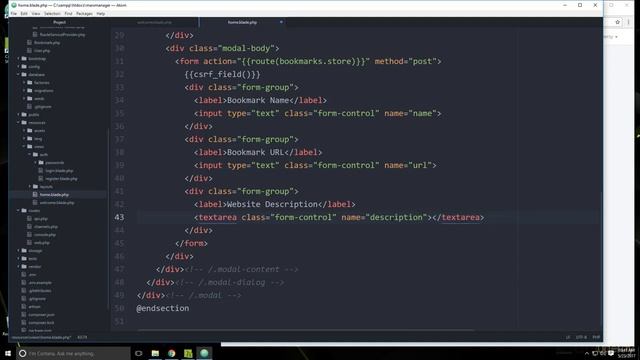 Laravel PHP Framework Tutorial - Full Course for Beginners | Bookmarks Form Modal - 05 смотреть онлайн