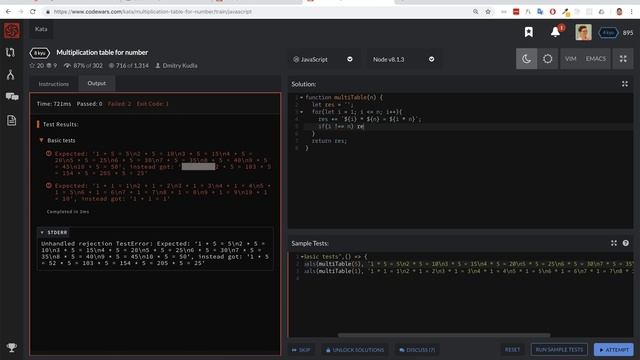 PASV: РЕШЕНИЕ задачи Codewars Multiplication table for number смотреть онлайн
