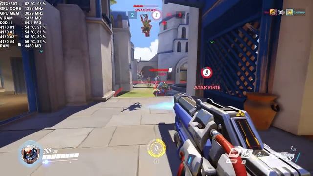 Overwatch - Соревновательный режим(Competitive mode) №1 ((Жёсткий Солдат)) I3 4170., GTX 750 TI смотреть онлайн