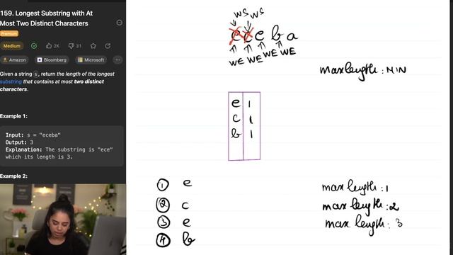 LeetCode: Longest substring with at most two distinct characters in JAVA (Detailed explanation) смотреть онлайн