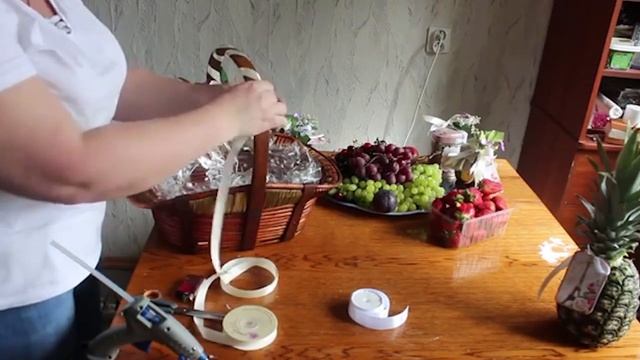 Мастер-класс Фруктовая корзинка. Подарок на 8 марта. смотреть онлайн