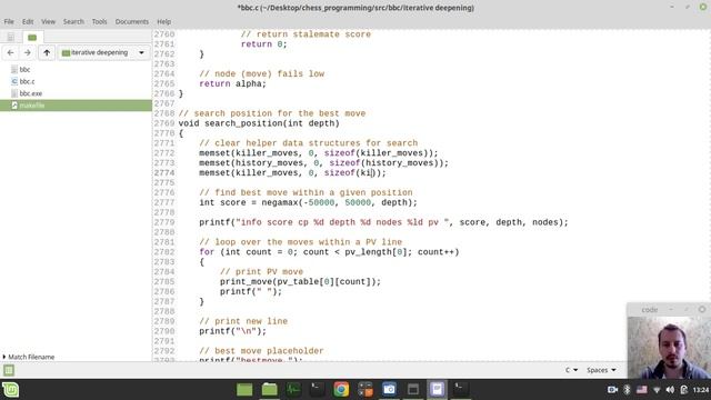 Bitboard CHESS ENGINE in C: implementing ITERATIVE DEEPENING смотреть онлайн