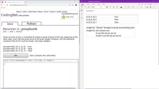 Recursion - 2 (groupSum6) Java Solution || Codingbat.com смотреть онлайн