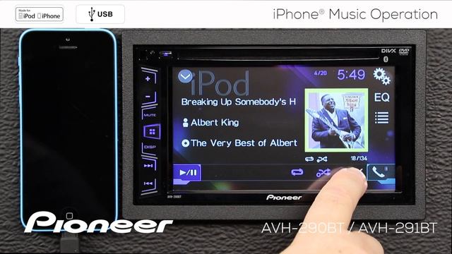 How To - iPhone Music Operation - on Pioneer AVH-290BT, AVH-291BT, MVH-AV290BT, AVH-190DVD смотреть онлайн