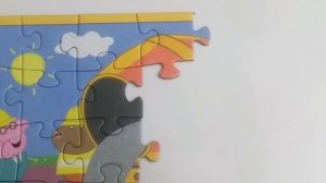 Пазл с героями мультфильма Свинка Пеппа. Собираем пазлы для детей.