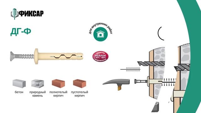 Дюбель гвоздь с увеличенным (грибовидным) бортиком
