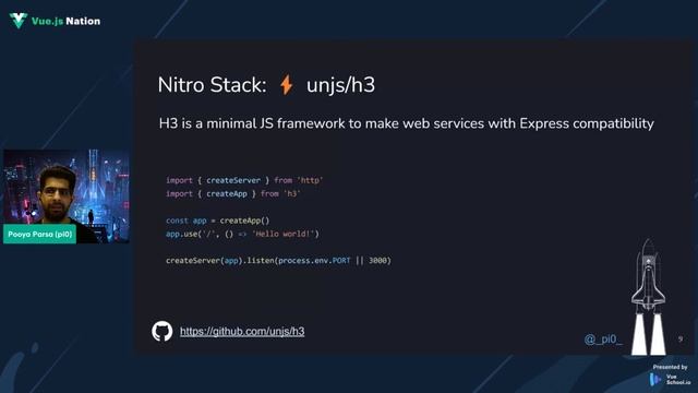 Nuxt 3 + NitroPack by Pooya Parsa: Vue.js Nation 2022 смотреть онлайн