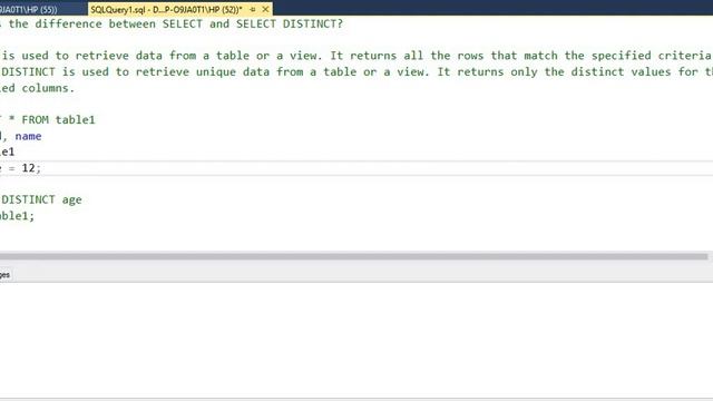 What is the difference between SELECT and SELECT DISTINCT? with example | SQL Interview Question смотреть онлайн